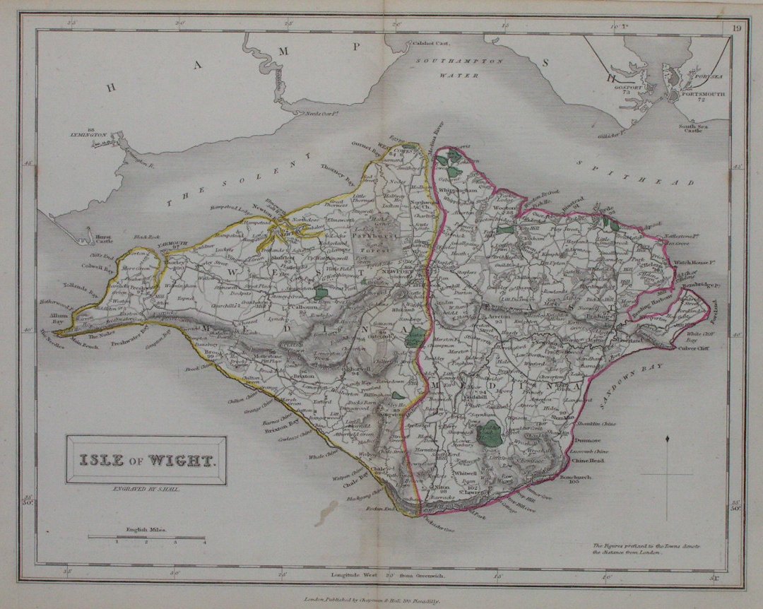 OLD COPY OF ANTIQUE MAP 1700'S ISLE OF WIGHT 