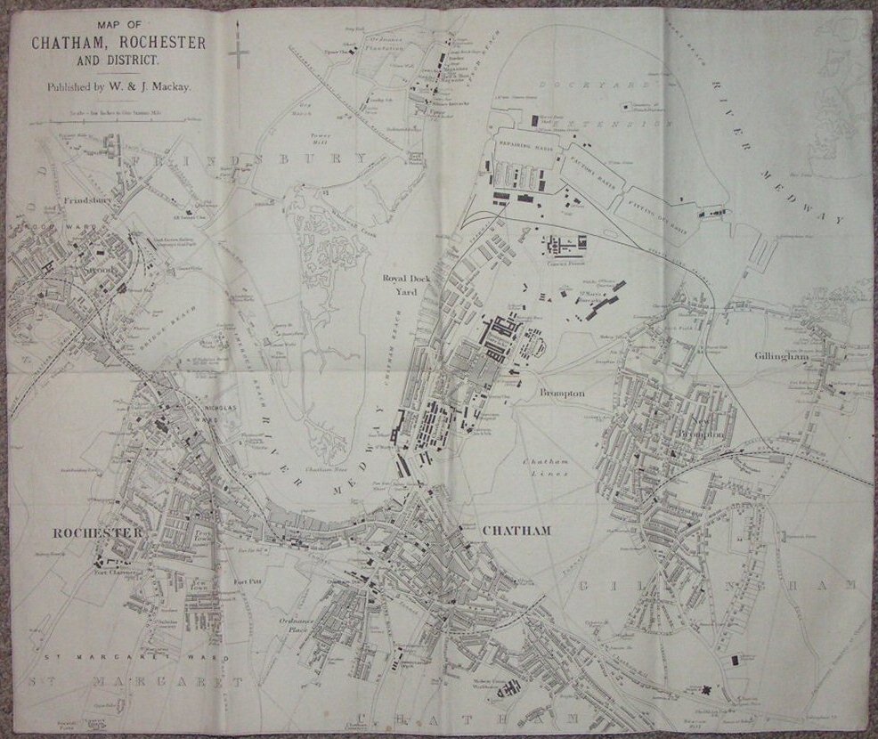 Old Street Maps Of Chatham Kent Antique Maps Of Chatham In Kent