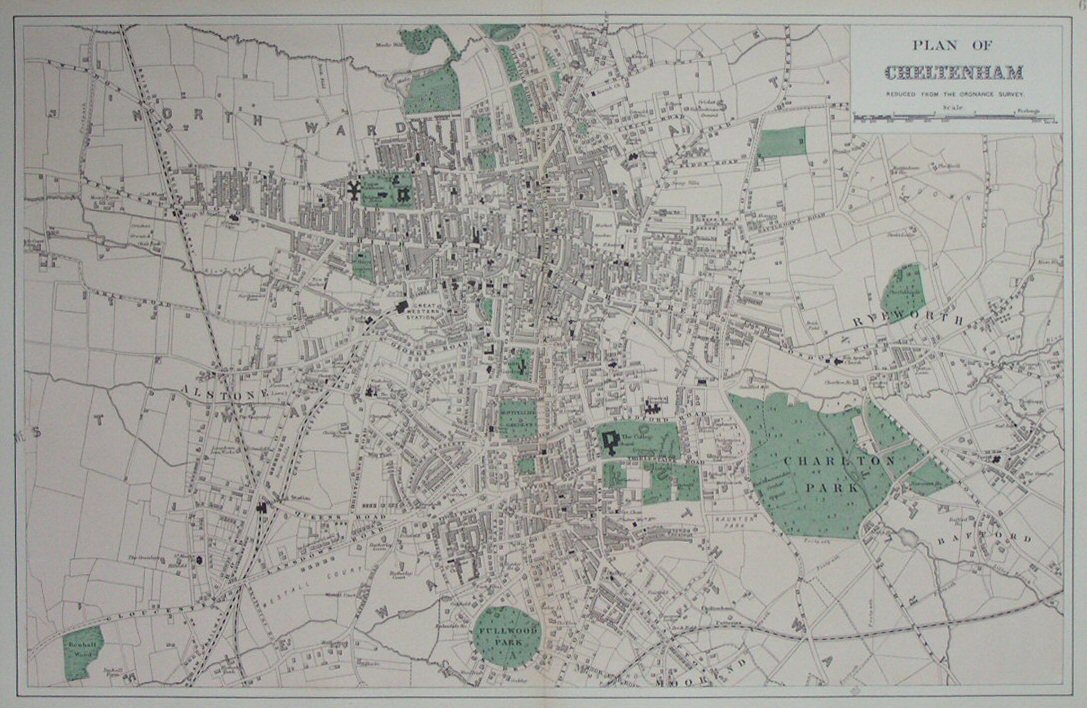 Old Street Maps Of Cheltenham Antique Maps Of Cheltenham In Gloucestershire