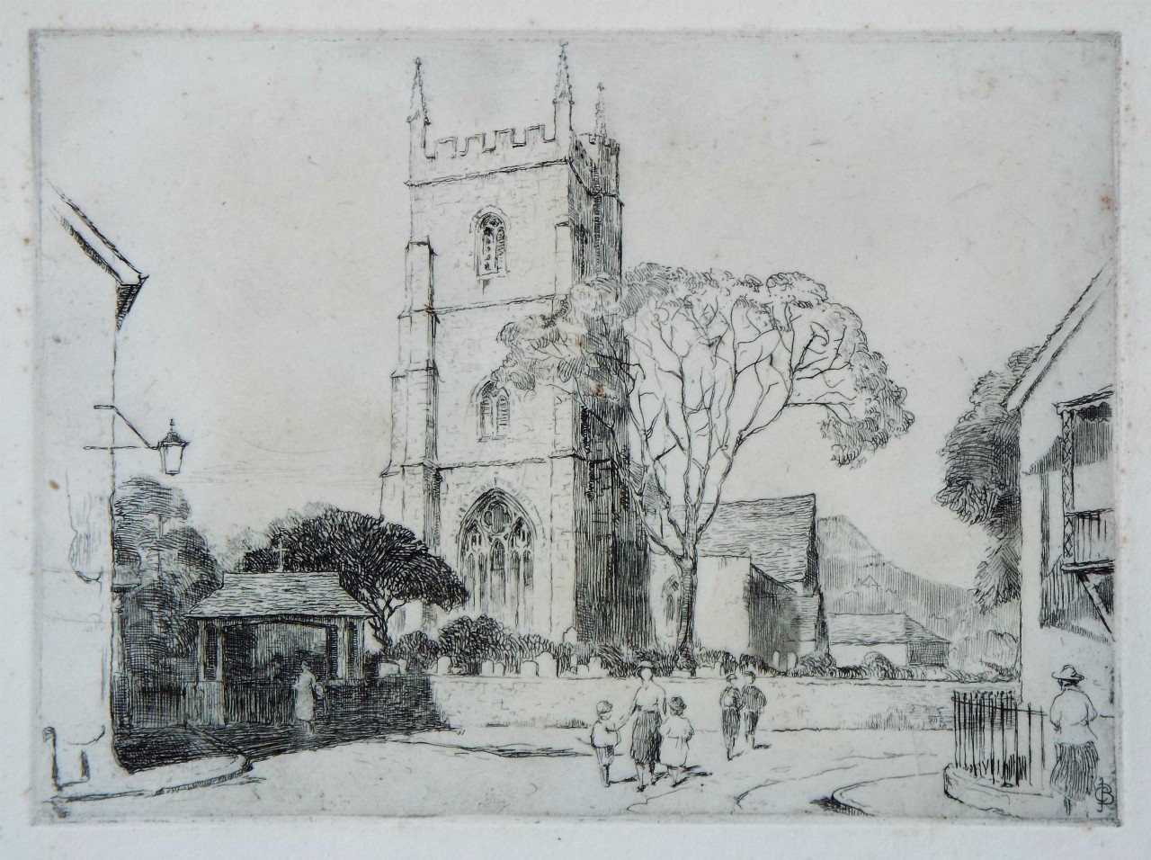 Etching - (unidentified village church) - 