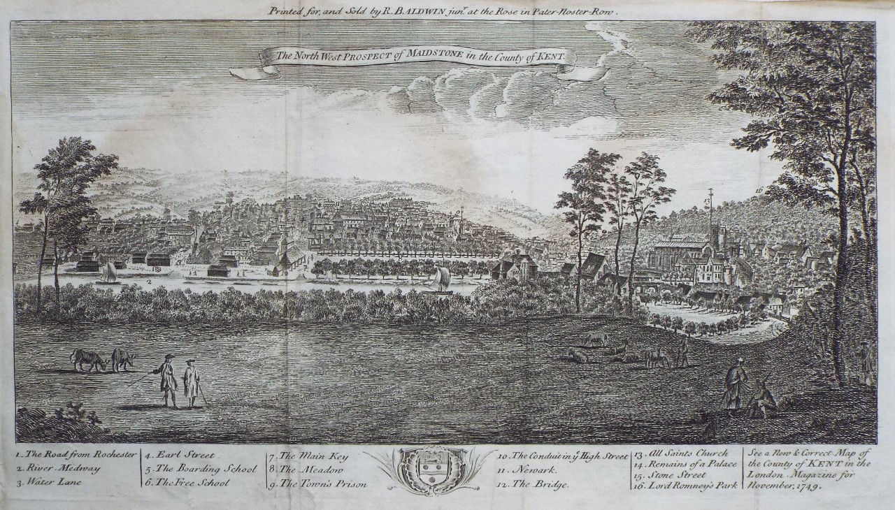 Print - The North West Prospect of Maidstone in the County of Kent.