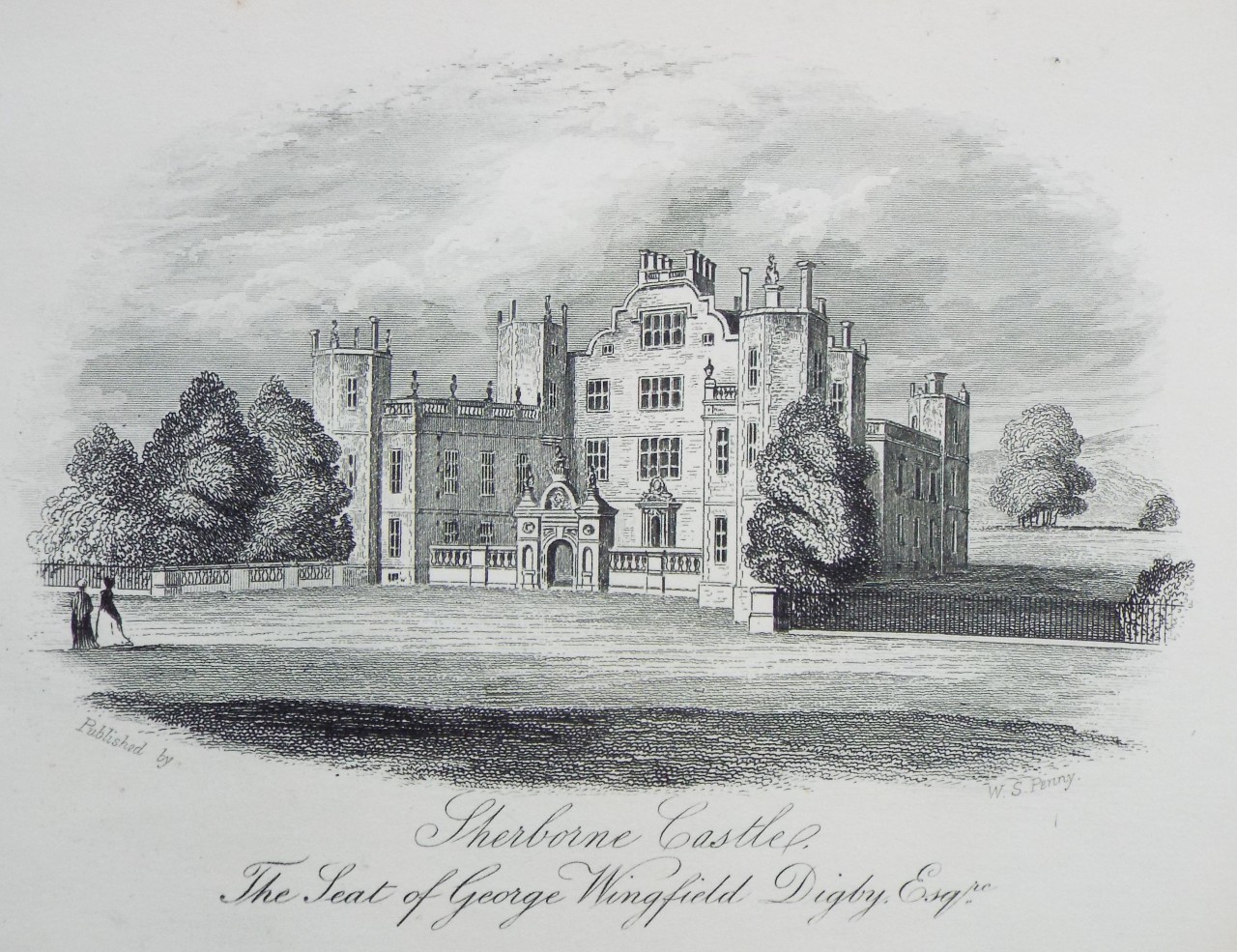Steel Vignette - Sherborne Castle. The Seat of George Wingfield Digby Esqre. - Penny
