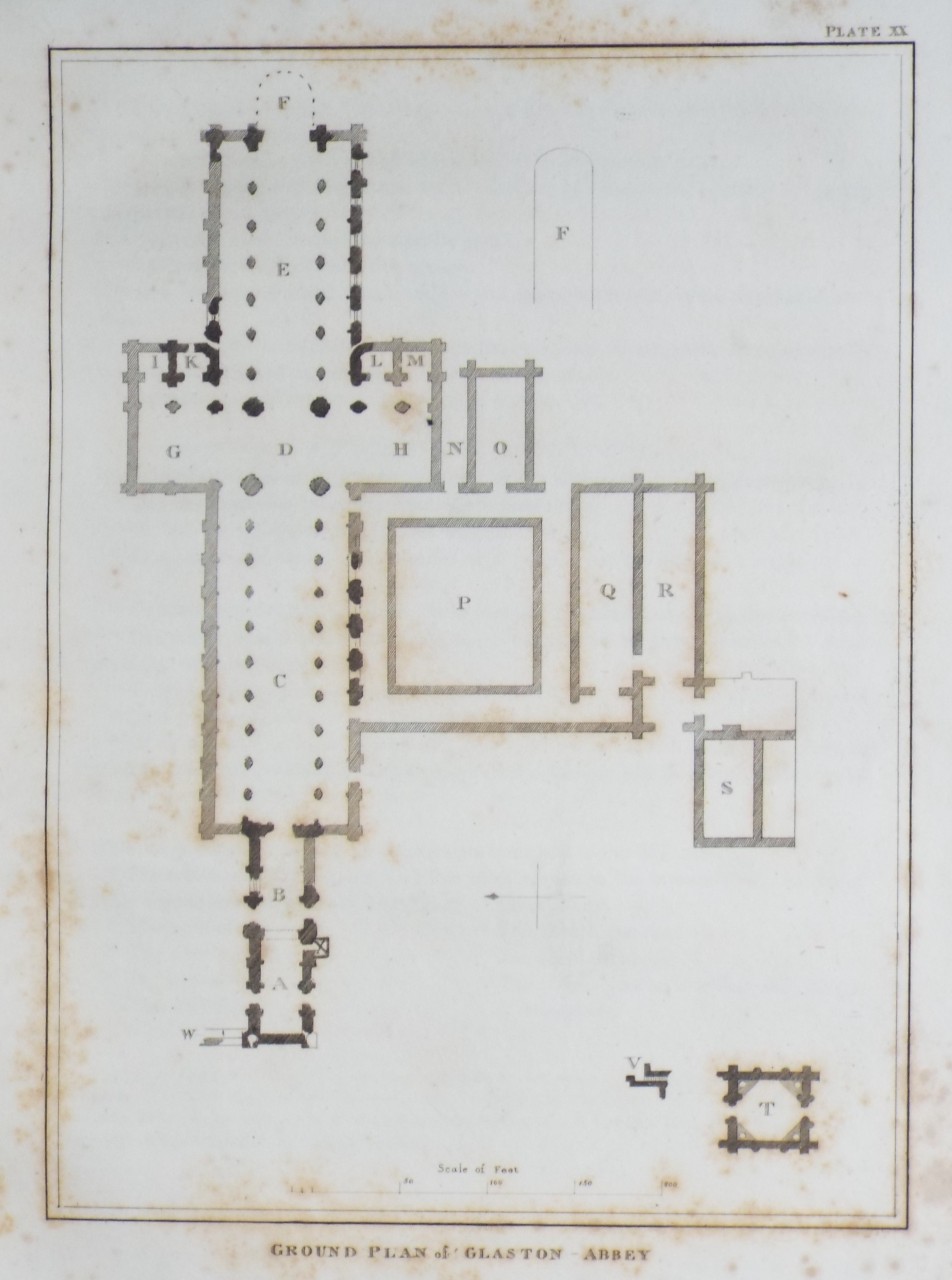 Print - Ground Plan of Glaston - Abbey