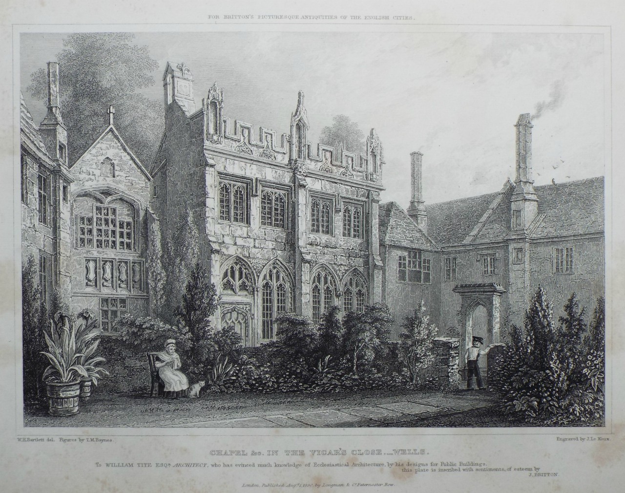 Print - Chapel &c. in the Vicar's Close. Wells. - Le