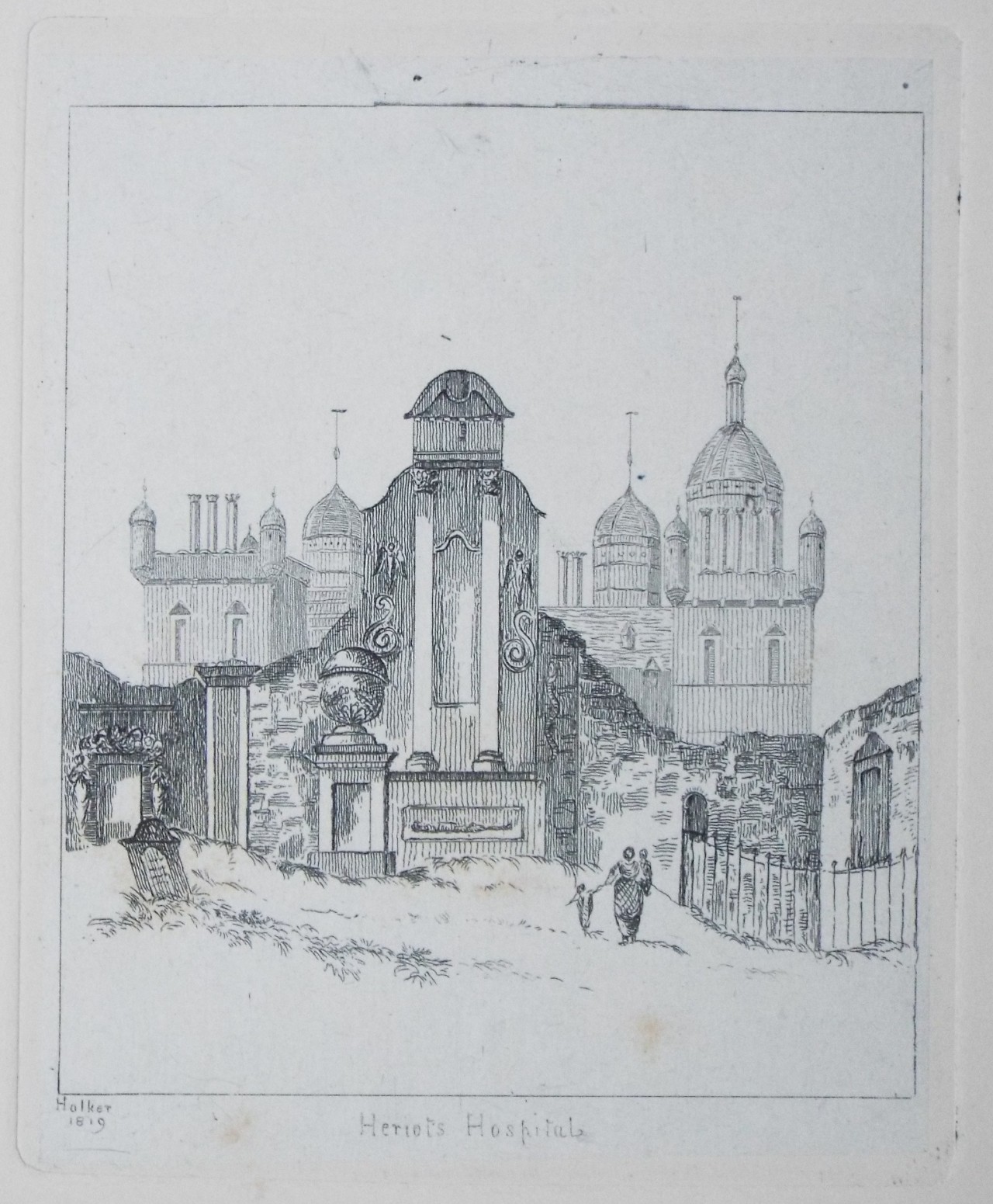 Etching - Heriots Hospital - Wilkinson