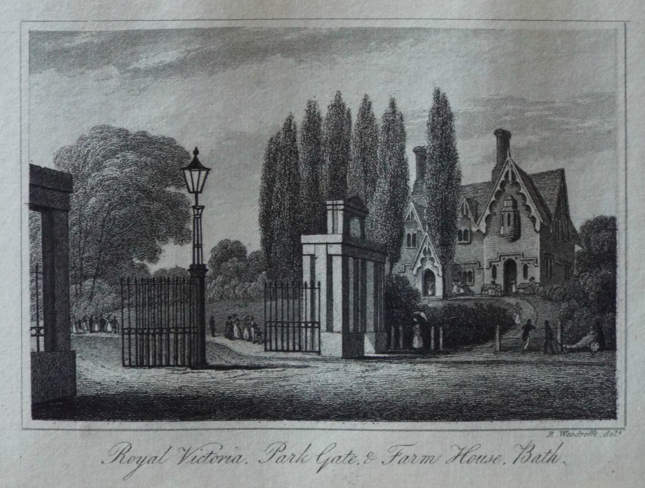 Print - Royal Victoria Park Gate & Farm House,  Bath