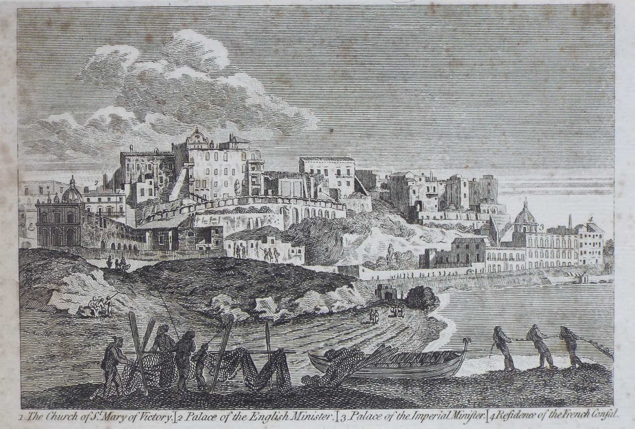 Print - View of Naples from the Mediterranean.