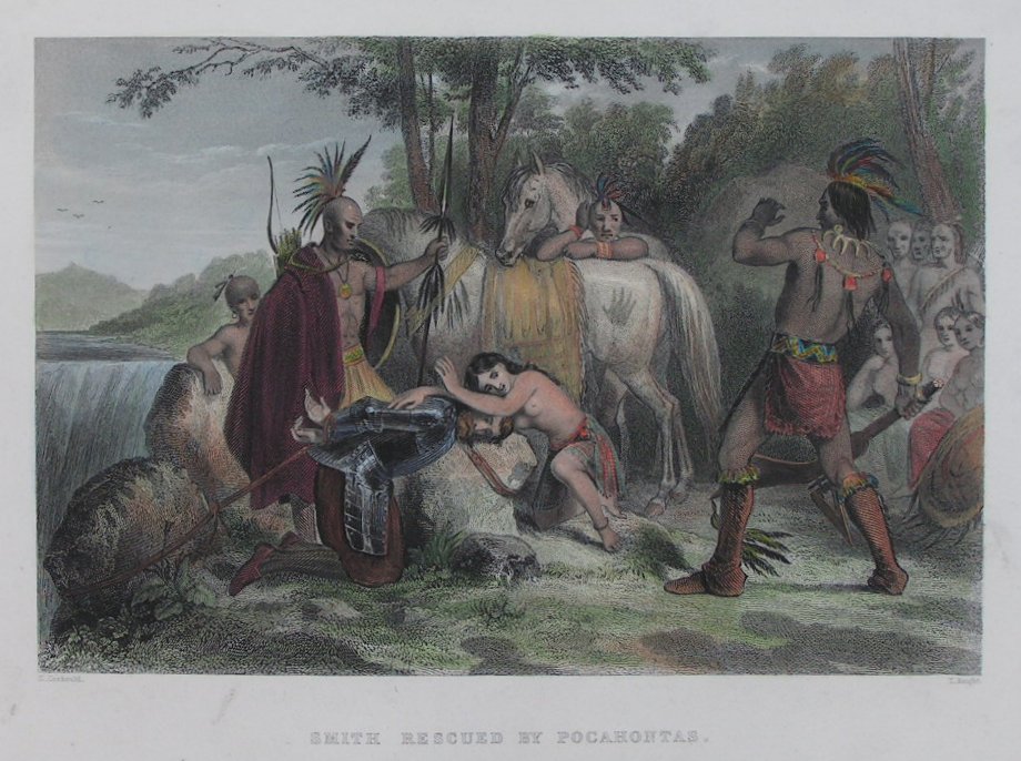 Print - Smith Rescued by Pocahontas - Knight