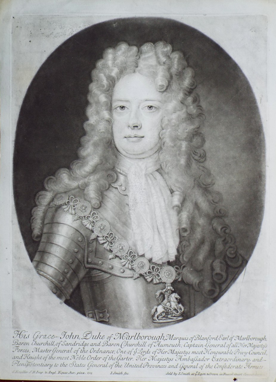 Mezzotint - His Grace John Duke of Marlborough - Smith