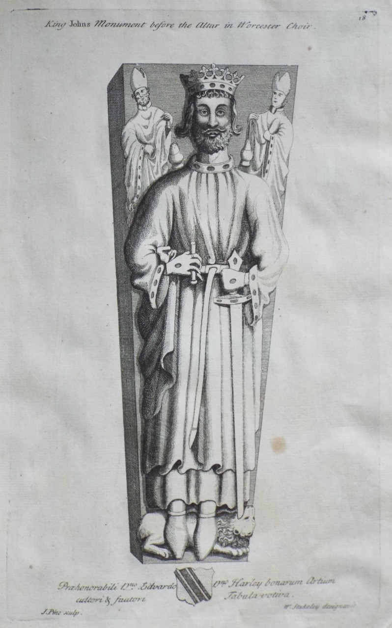 Print - King Johns Monument before the Altar in Worcester Choir. - Pine