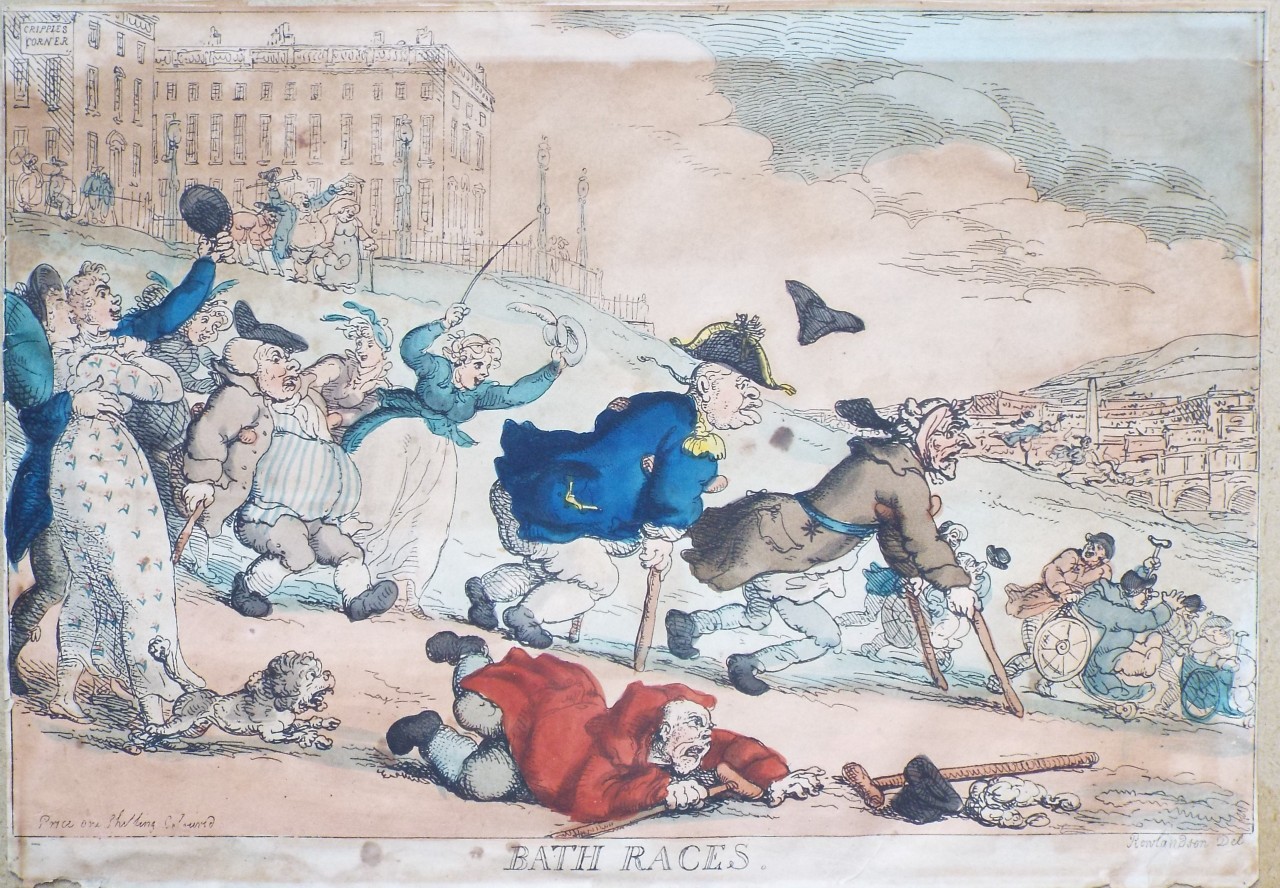 Etching - The Bath Races. - Rowlandson