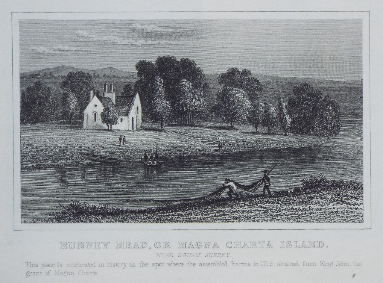 Print - Runney Mead, or Magna Charta Island. Near Egham, Surrey.