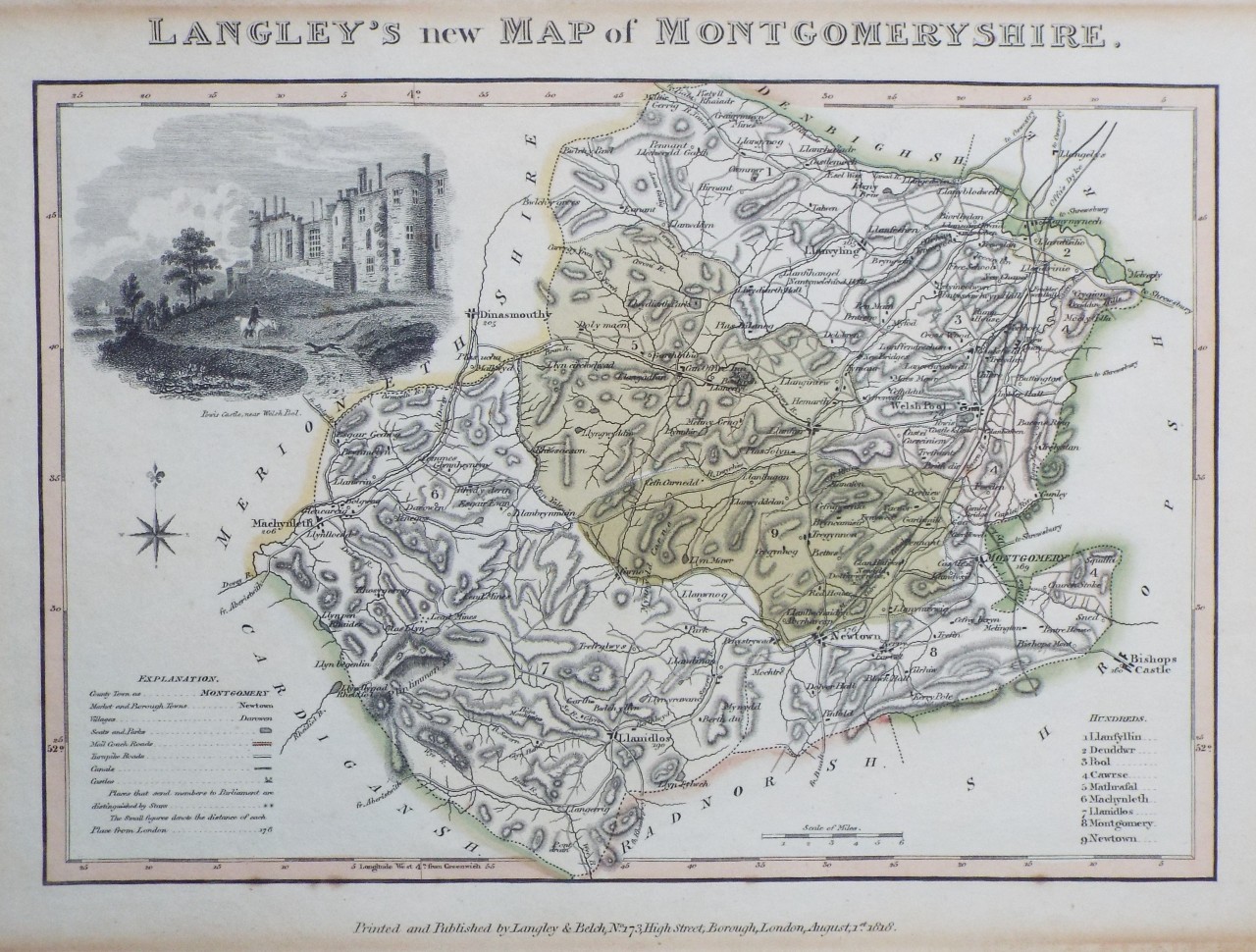 Map of Montgomeryshire
