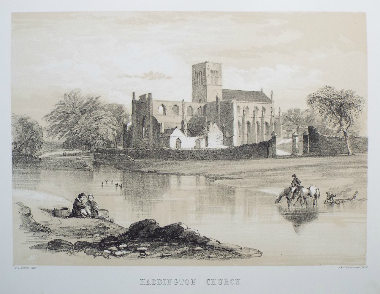 Lithograph - Haddington Church