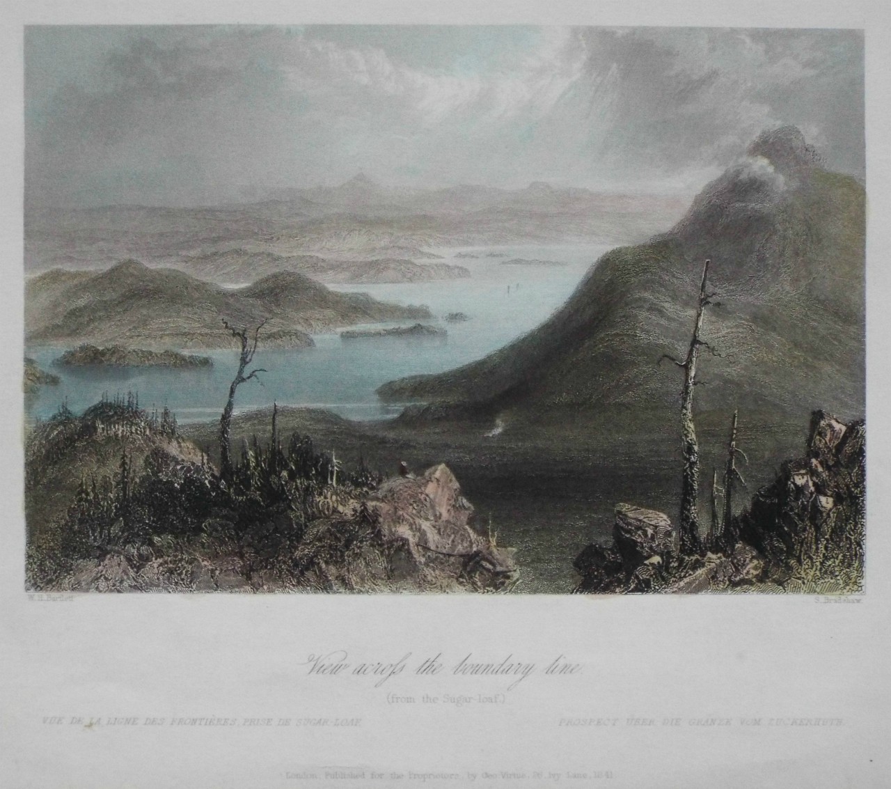 Print - View across the boundary line. (from the Sugar Loaf.) - Bradshaw