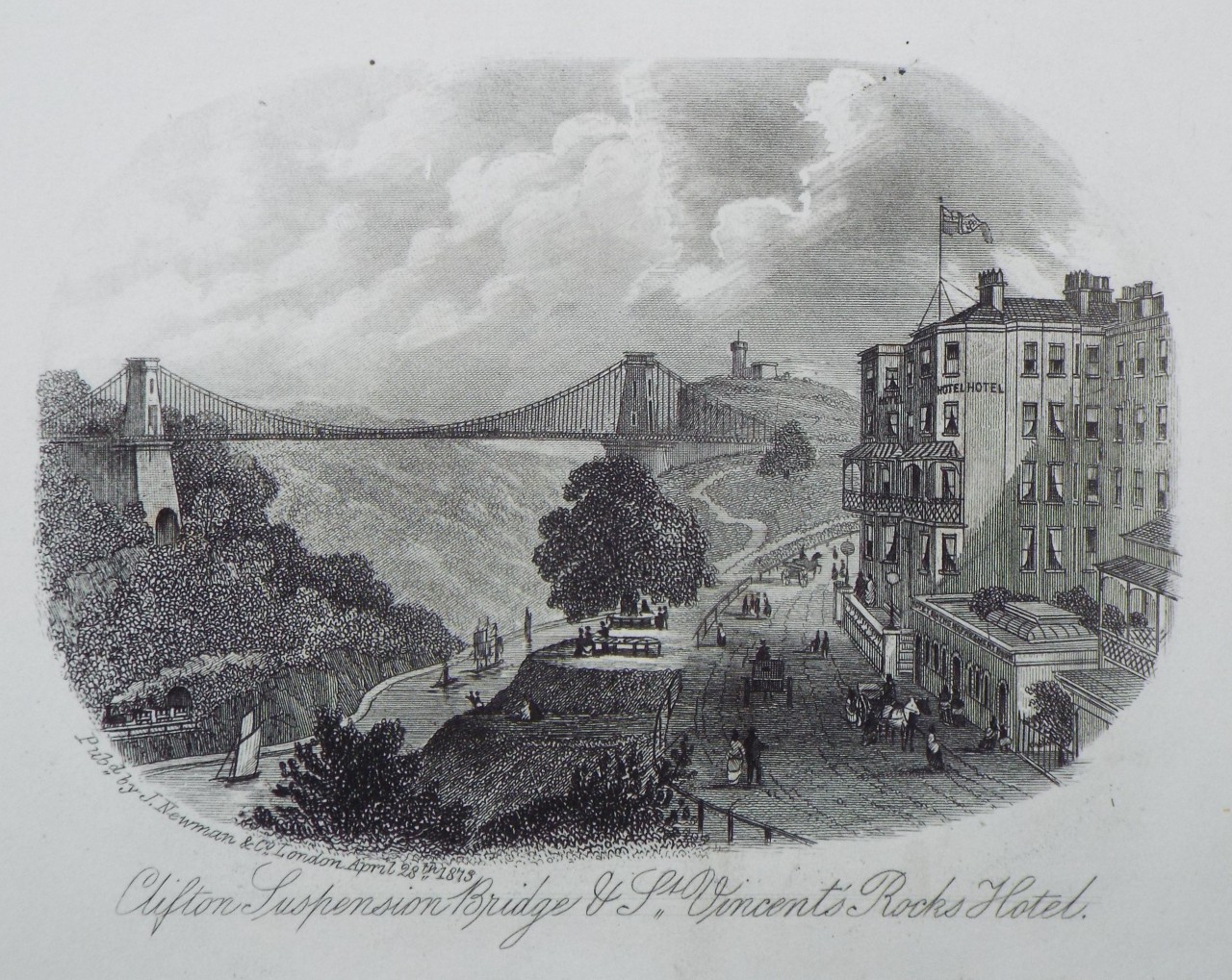 Steel Vignette - Clifton Suspension Bridge & St.Vincent's Rocks Hotel. - Newman