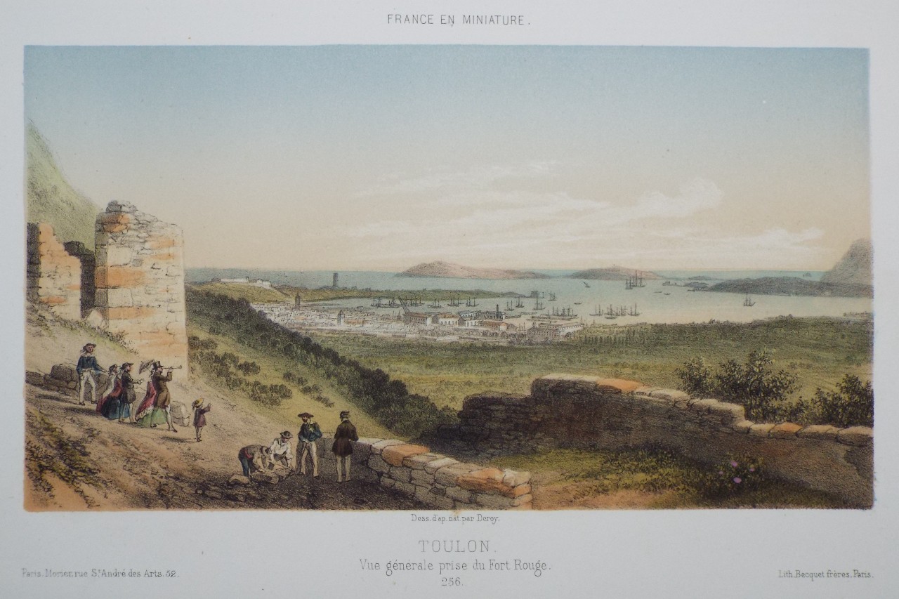 Lithograph - Toulon. Vue generale prise du Fort Rouge. - 