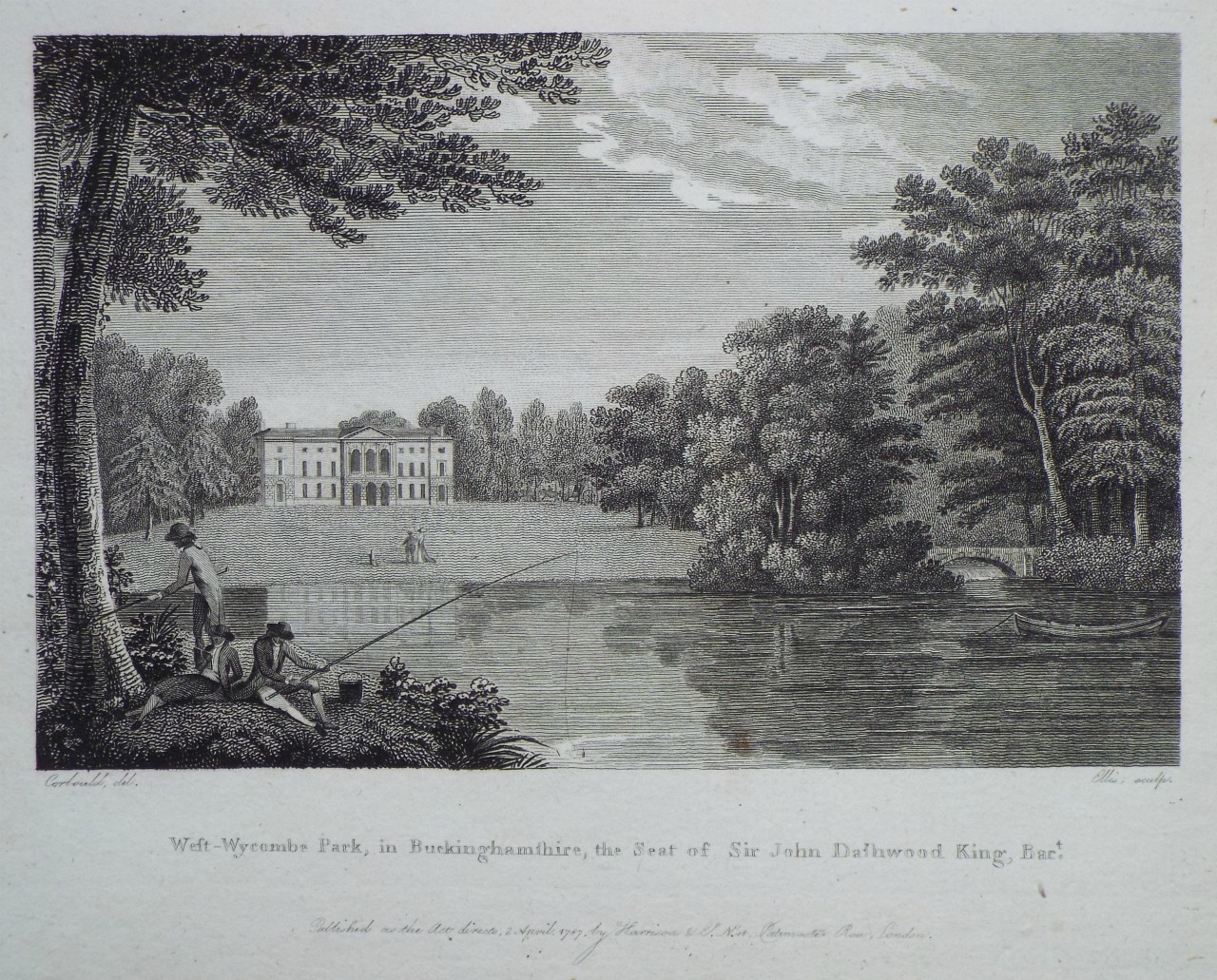 Print - West-Wycombe Park, in Buckinghamshire, the Seat of Sir John Dashwood King, Bart. - 