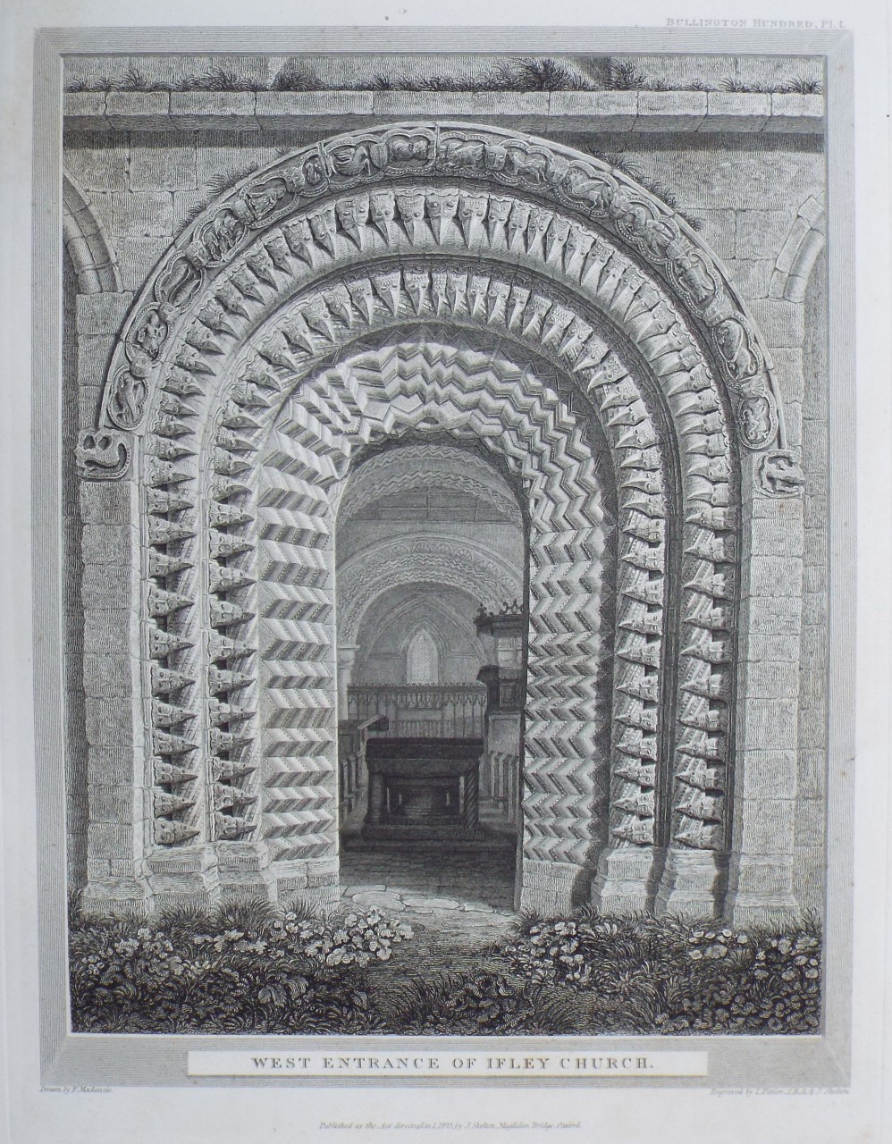 Print - West Entrance of Ifley Church. - Skelton