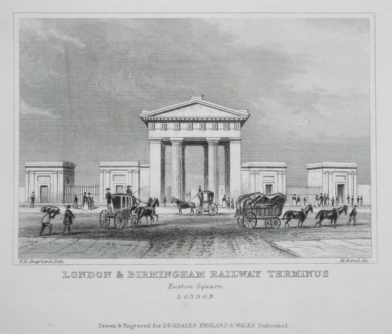 Print - London & Birmingham Railway Terminus Euston Square London