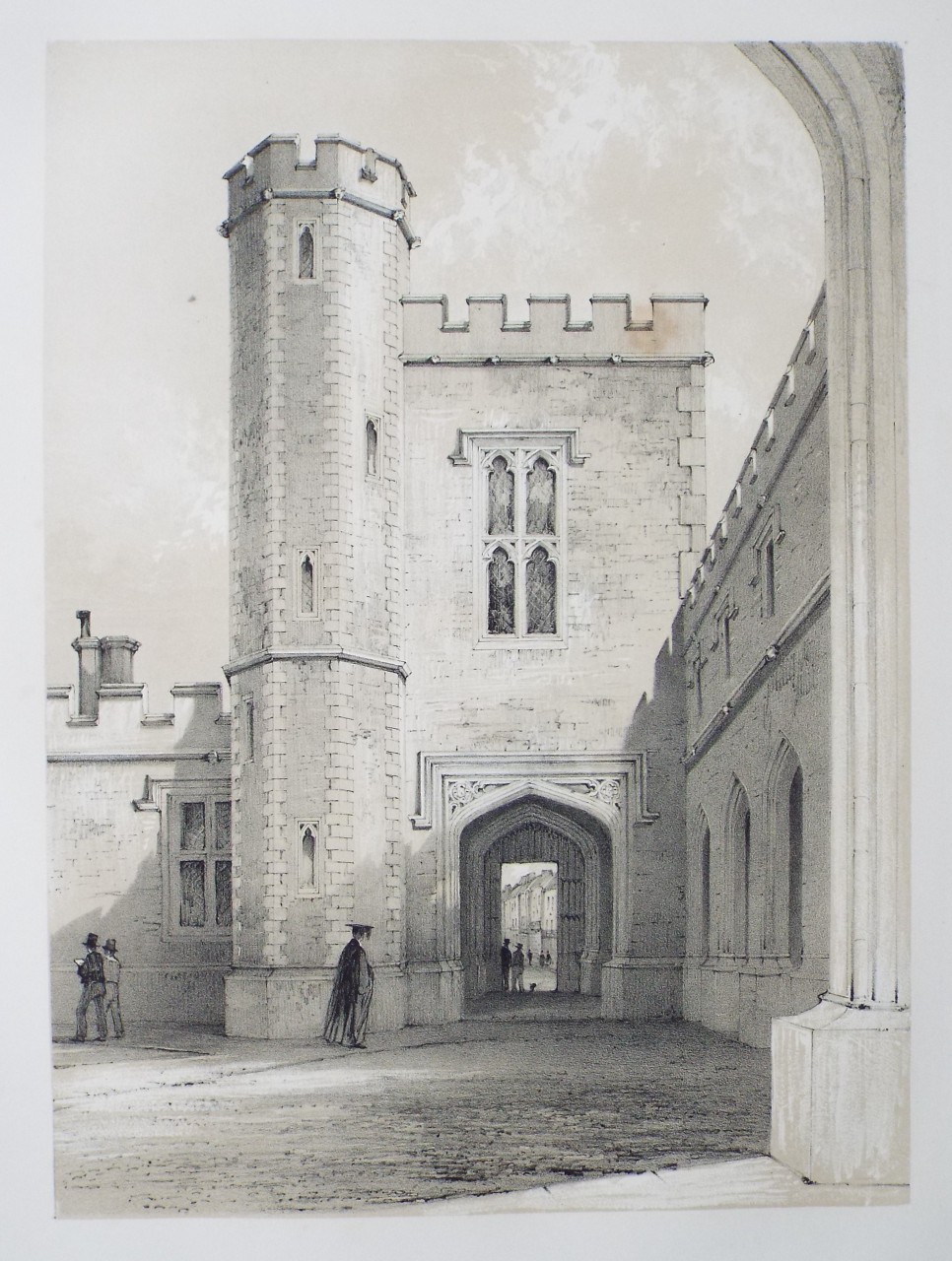 Lithograph - The Quadrangle from the Hall. - Radclyffe