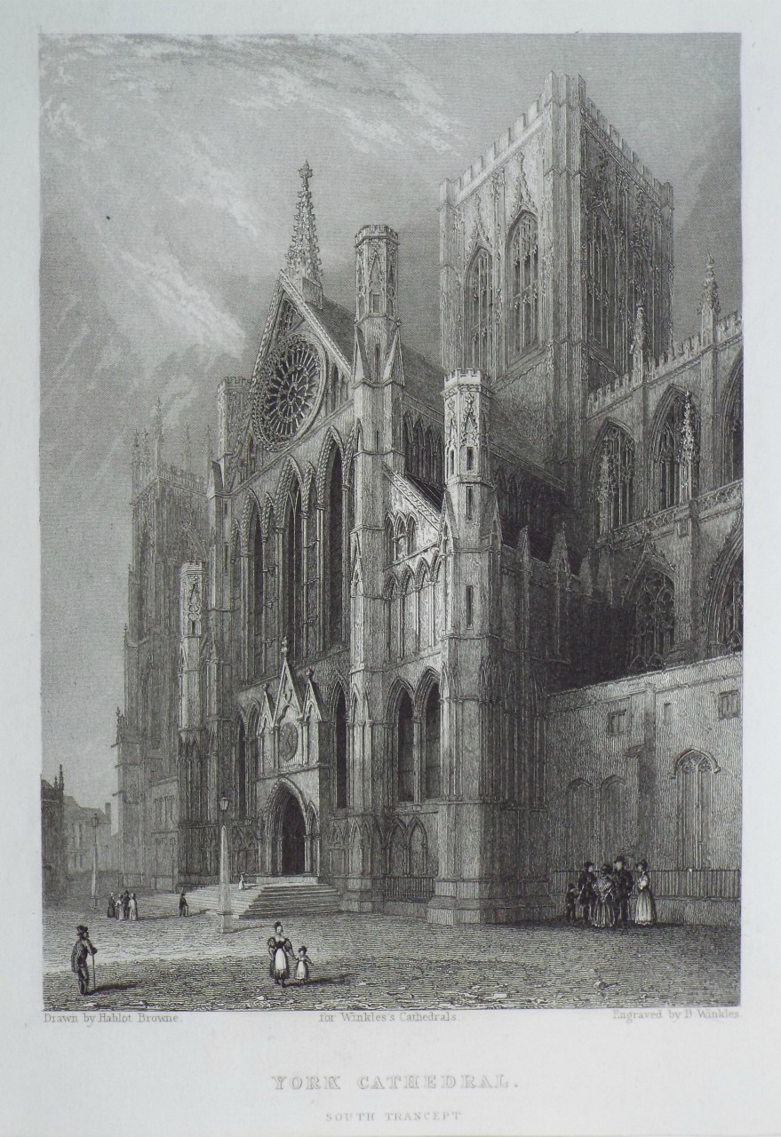 Print - York Cathedral. South Transept. - Woolnoth