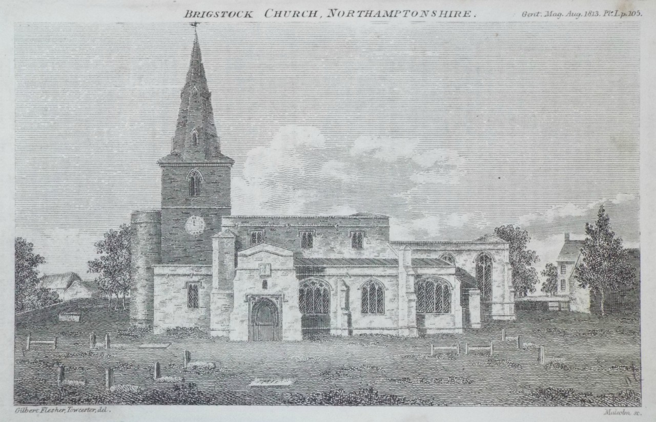 Print - Brigstock Church, Northamptonshire. - 