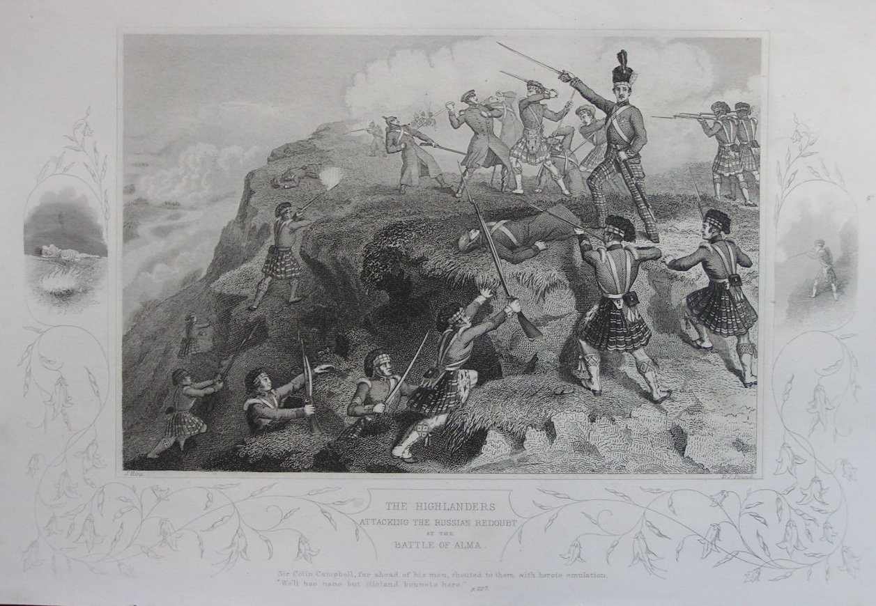 Print - The Highlanders Attacking the Russian Redoubt at the Battle of the Alma - Pound