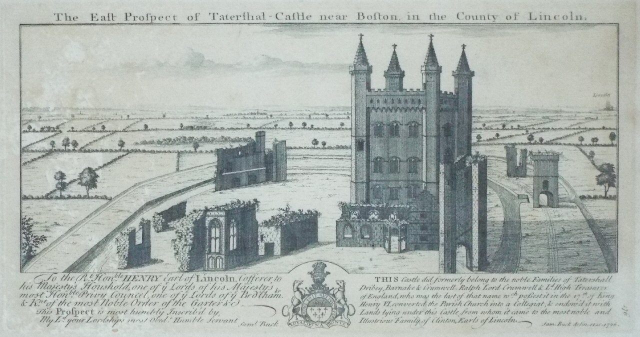 Print - The East Prospect of Tatershal-Castle near Boston, in the County of Lincoln. - Buck