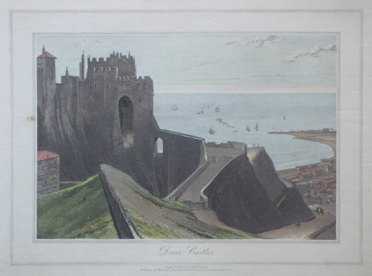 Aquatint - Dover Castle. - Daniell