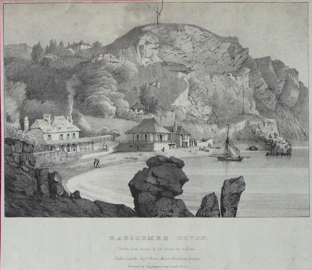 Lithograph - Babicombe Devon - Rowe