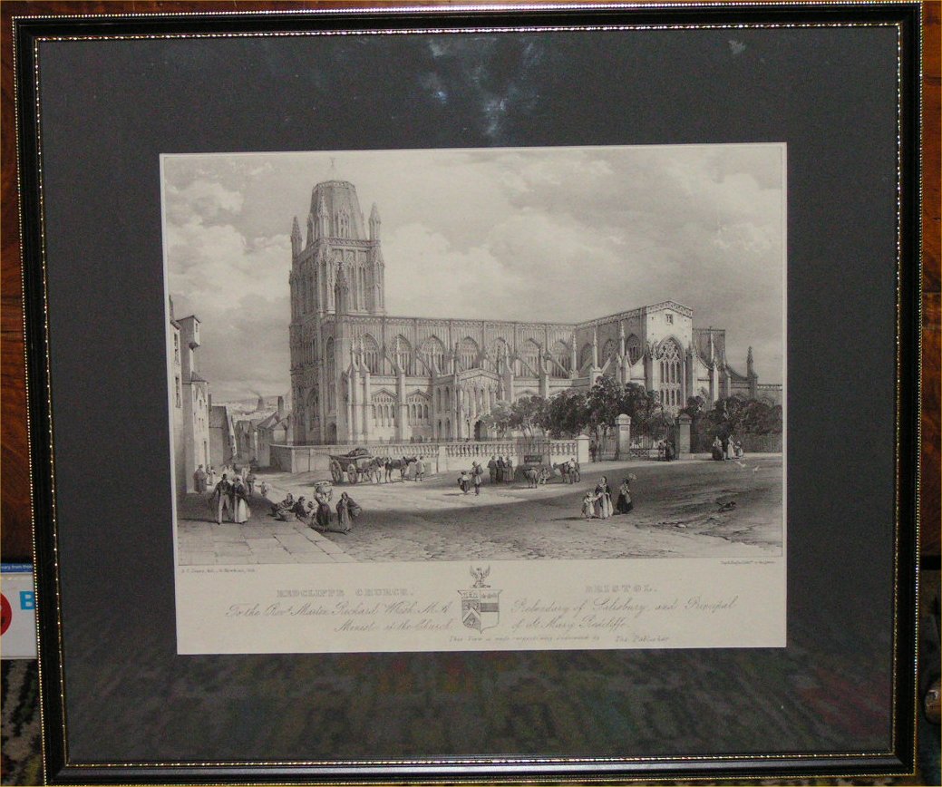 Lithograph - Redcliffe Church, Bristol - Hawkins