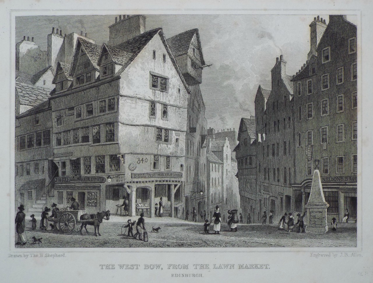Print - The West Bow, from the Lawn Market. Edinburgh. - Allen