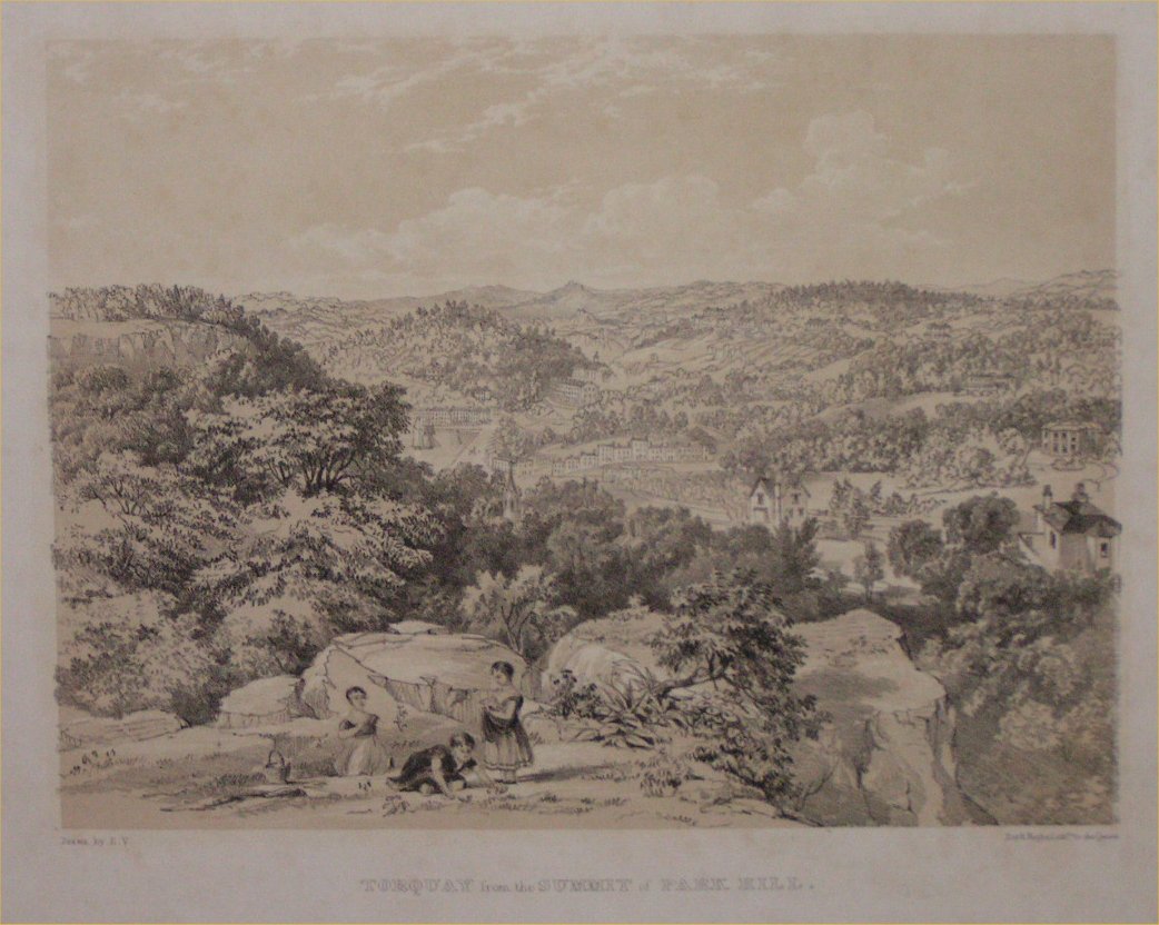 Lithograph - Torquay from the Summit of Park Hill