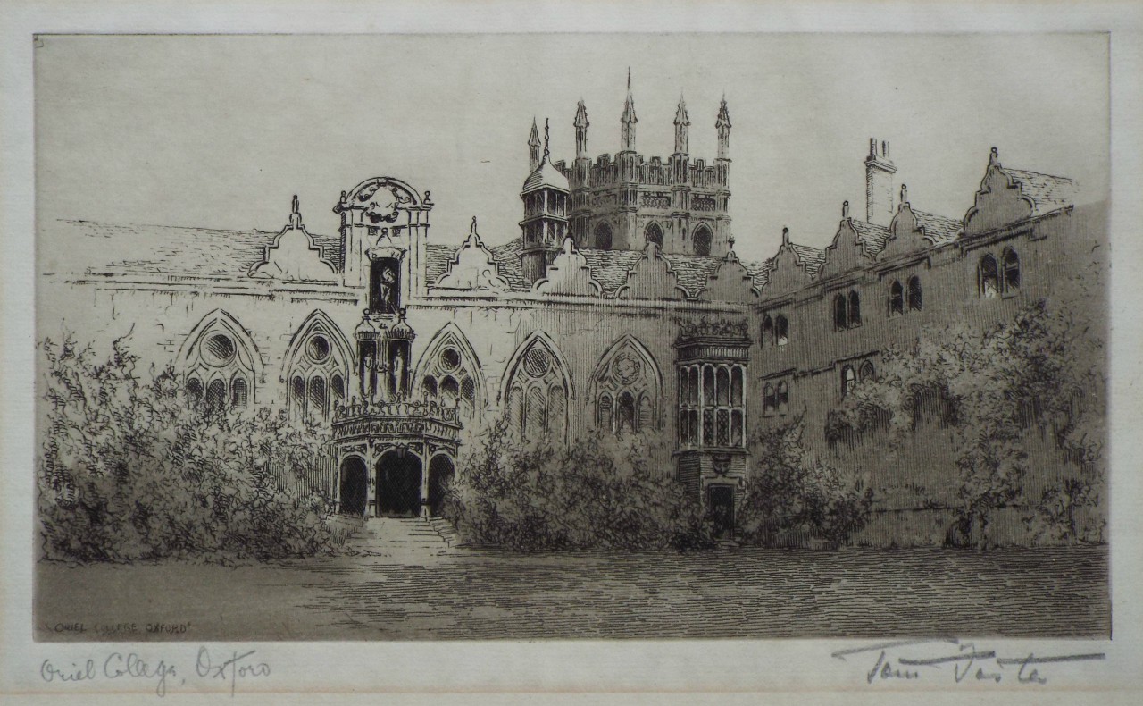 Etching - Oriel College, Oxford - Foster