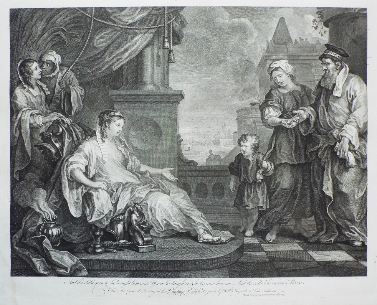 Print - Moses brought to Pharoah's Daughter - Hogarth