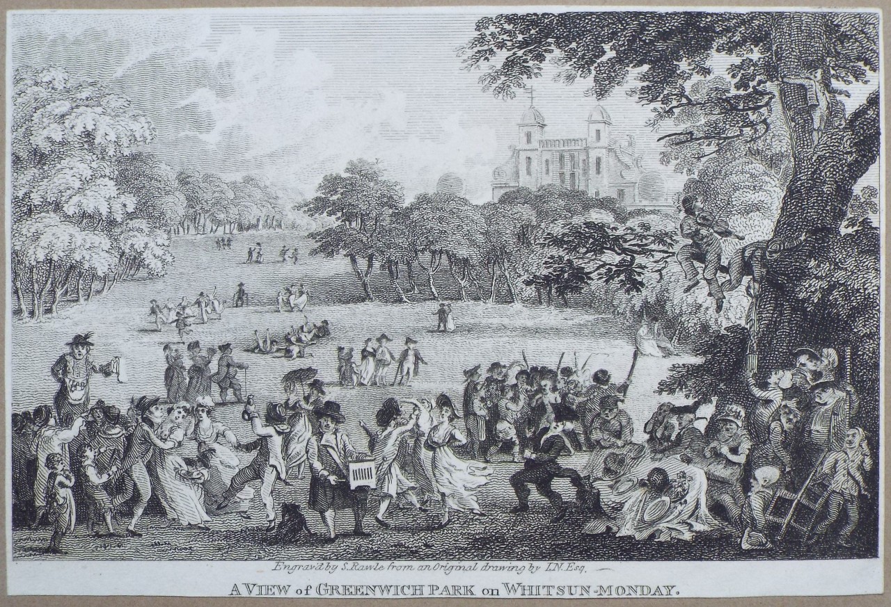 Print - A View of Greenwich Park, on Whitsun-Monday. - Rawle