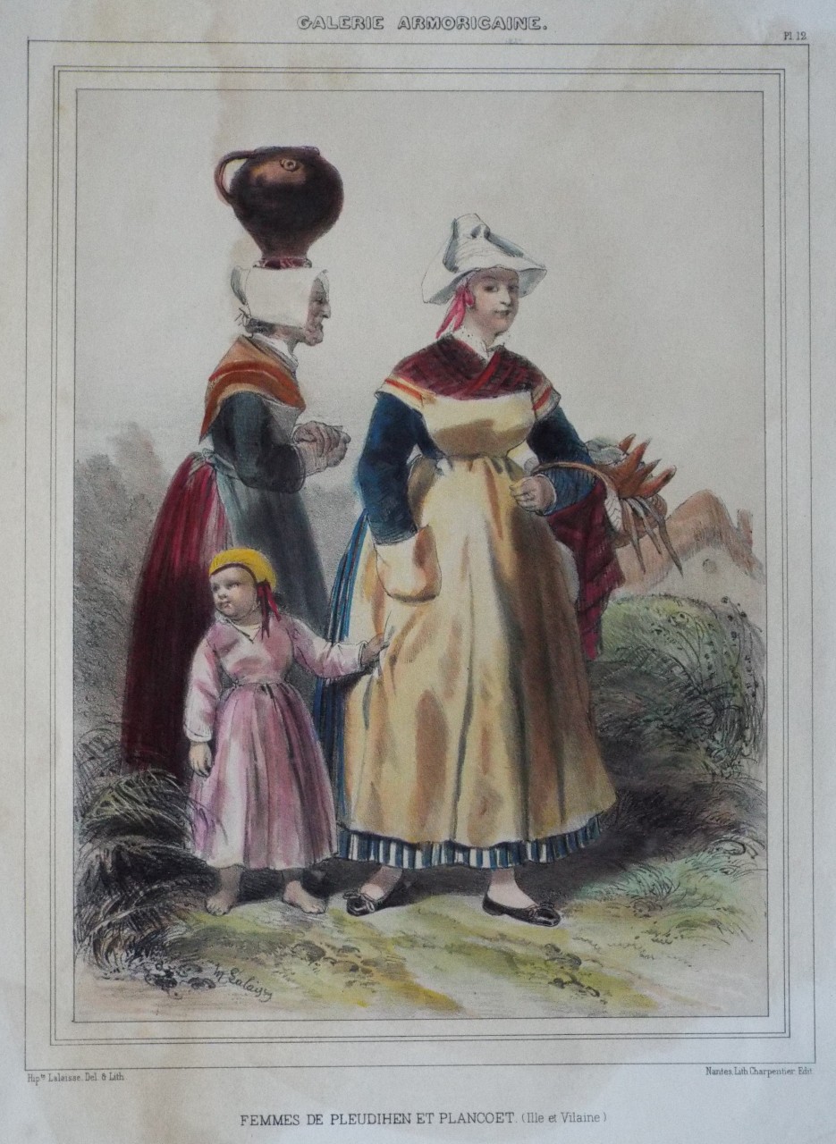 Lithograph - Galerie Armoricaine. Femmse de Pleudihen et Plancoet. (Ille et Vilaine) - Lalaise