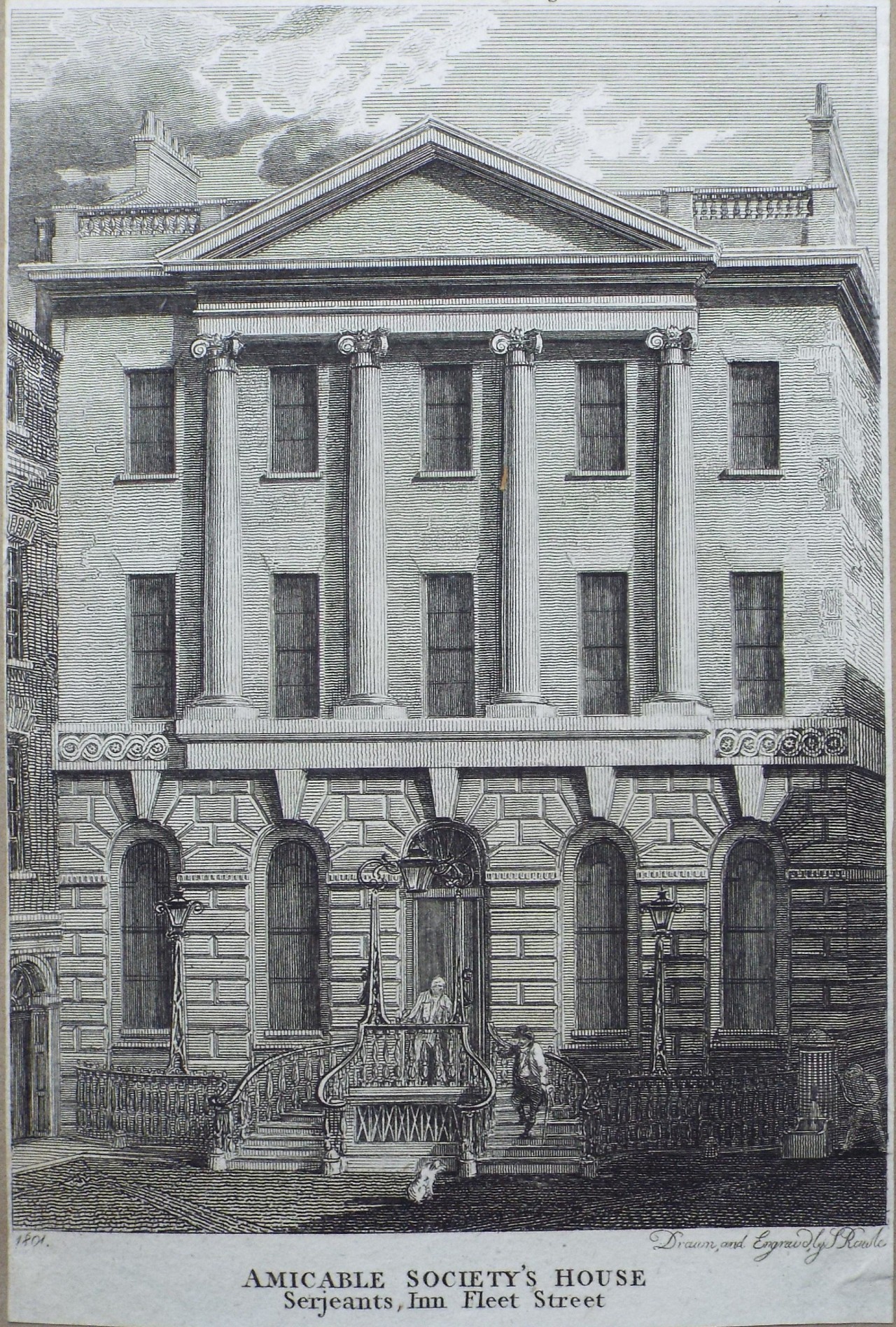 Print - Amicable Society's House Serjeants, Inn Fleet Street
