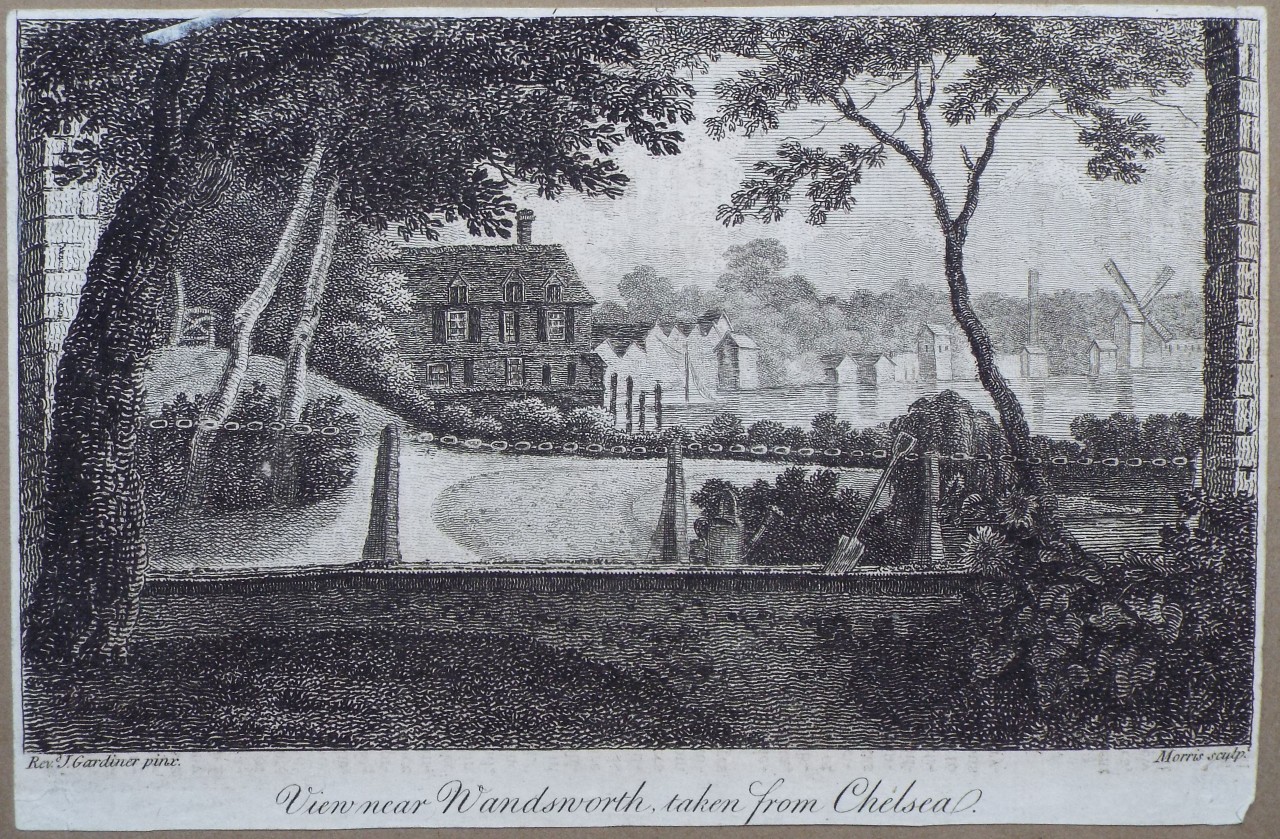 Print - View near Wandsworth, taken from Chelsea. - 