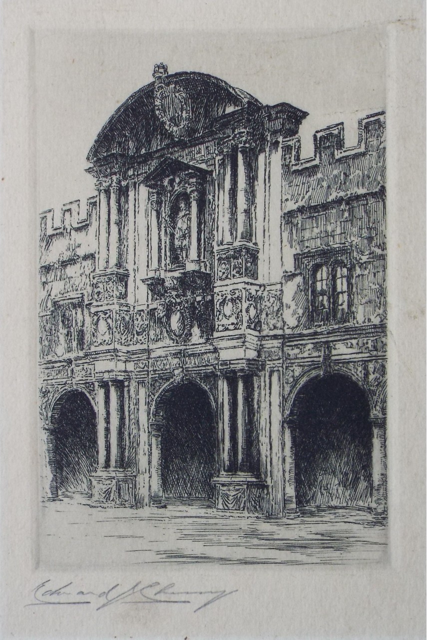 Etching - St. John's College, Oxford - Cherry