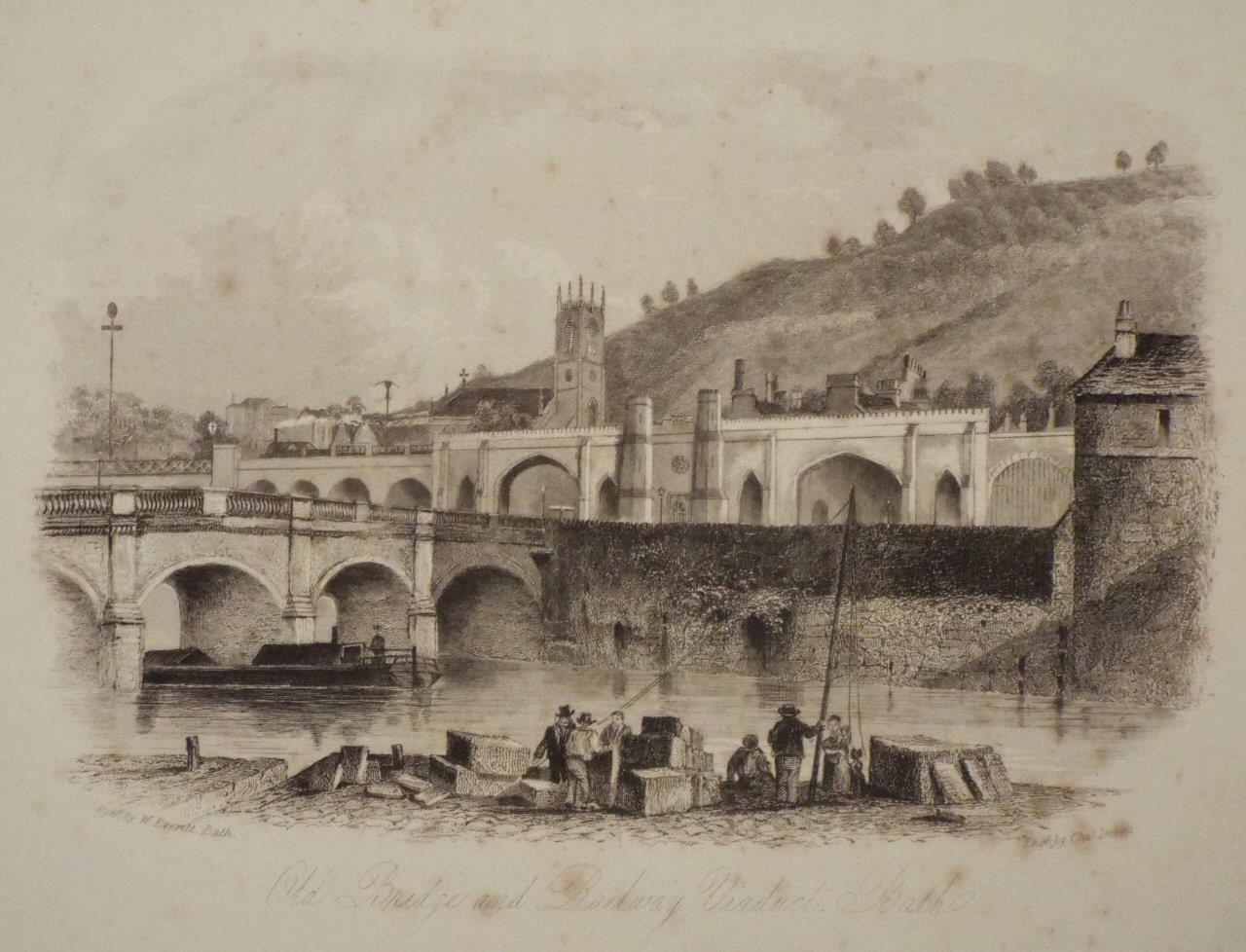 Steel Vignette - Old Bridge and Railway Viaduct, Bath - Davies