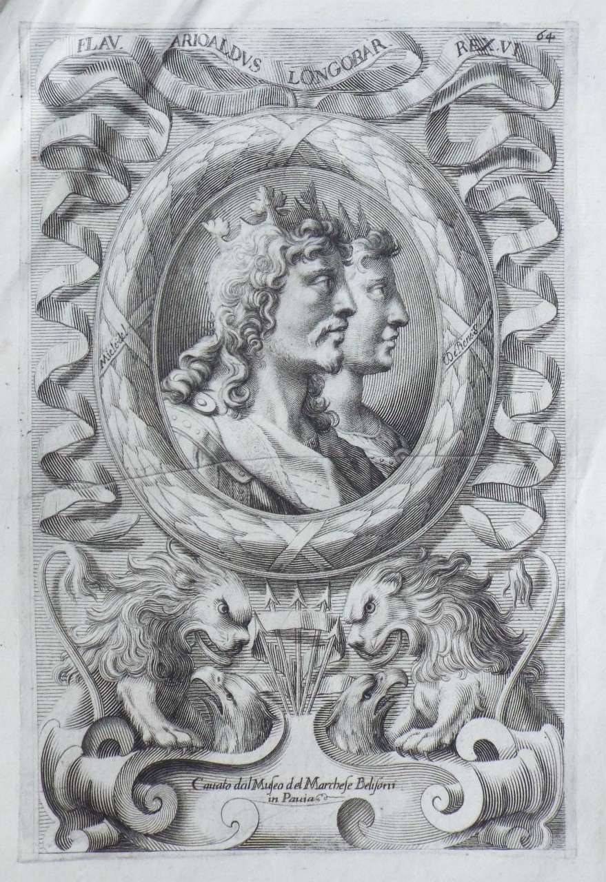 Print - Flav. Arioaldus Longobar. Rex. VI. 
Canato dal Muse del Marchese Belifoni in Pavia. - De