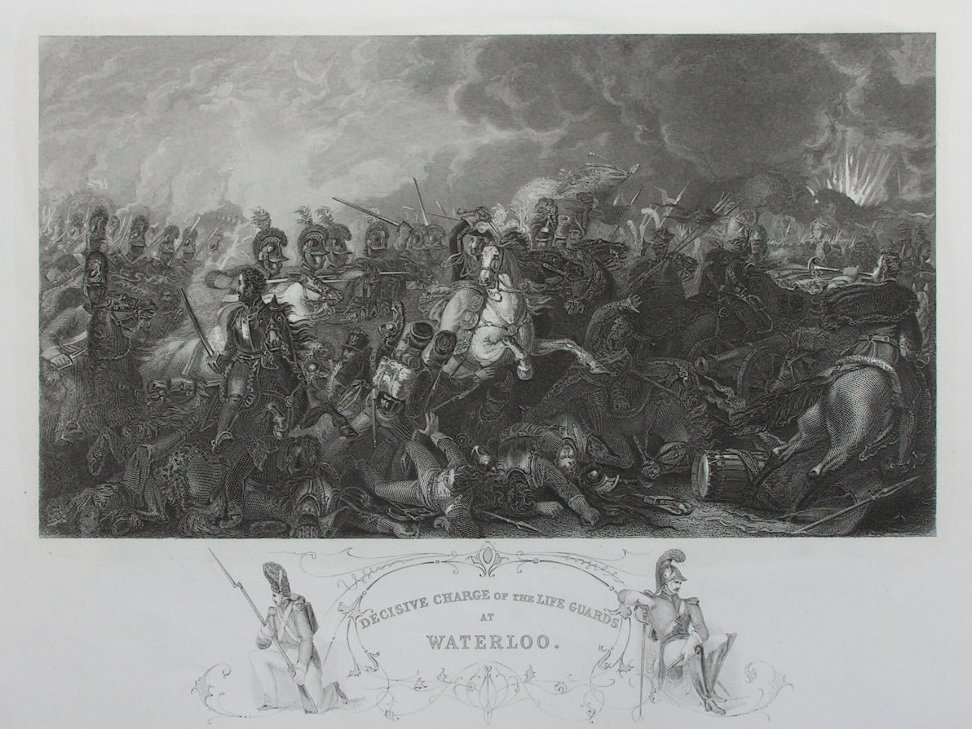 Print - The Decisive Charge of the Life Guards at Waterloo. - Smith