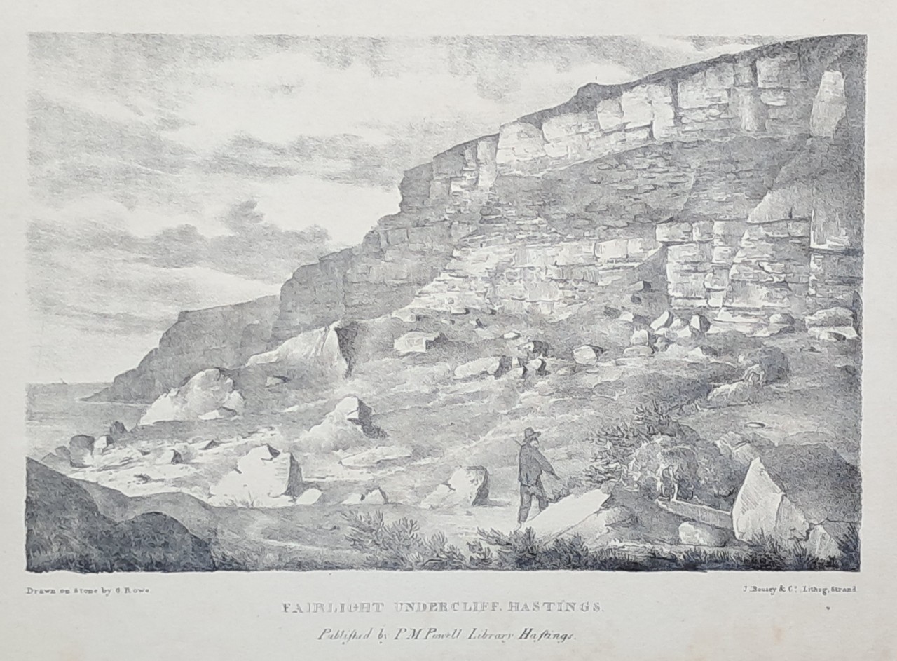 Lithograph - Fairlight Undercliff, Hastings. - Rowe