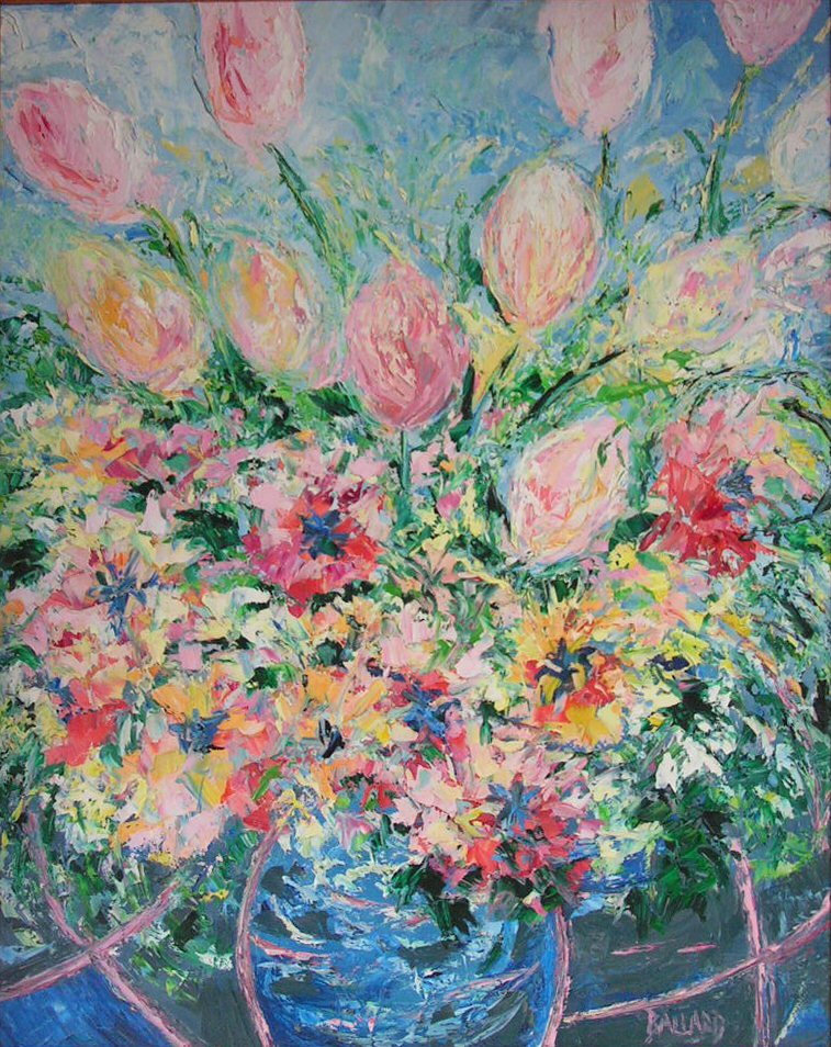 Oil painting - (Vase of flowers)