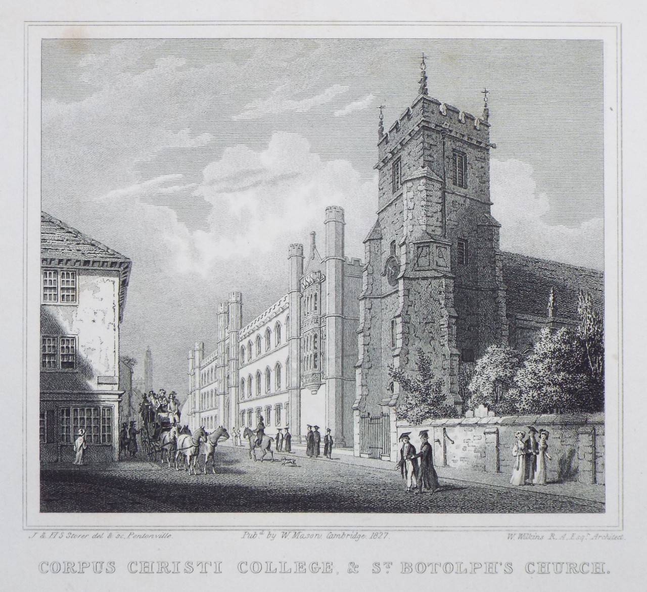 Print - Corpus Christi College, & St. Botolph's Church. - Storer