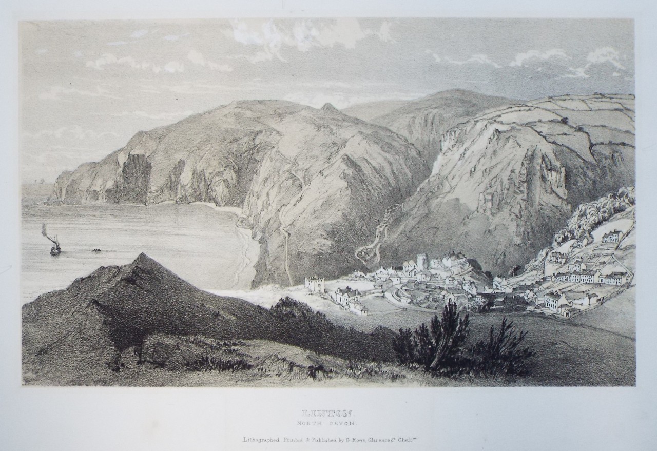 Lithograph - Lynton, North Devon. - Rowe