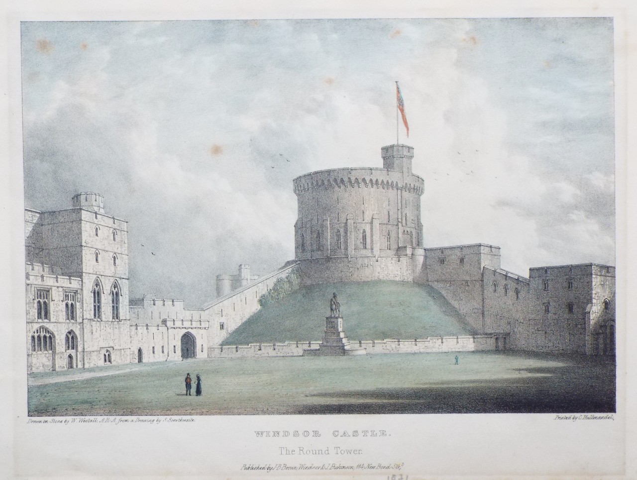 Lithograph - Windsor Castle. The Round Tower. - Westall