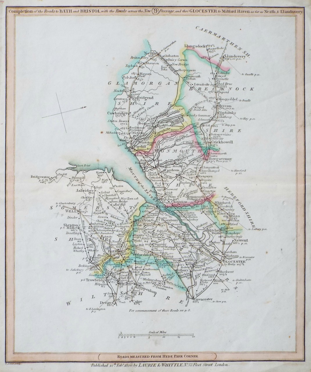 Map of Bath and Bristol Roads